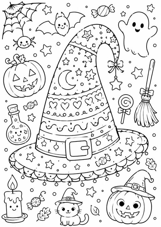 Présentation Halloween & Noël Page de présentation du livre Halloween et Noël avec plusieurs illustrations festives à colorier.